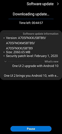 Android 10 for Galaxy A70 SM-A705FN